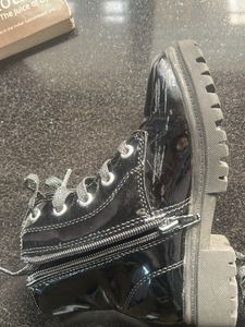 Black Shiny Ankle Boots