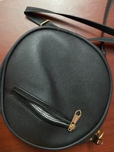 Black With Gold Chain Sling Bag