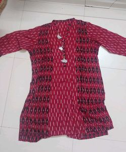 Red Printed Kurta