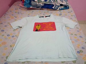 Combo Of Oversized Shirt And Coffee Cartoon T-Shir