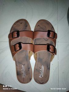 Brown Double Buckle Slides , Burkey Style