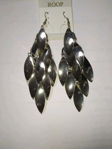 Silver Leaf Dangle Earrings