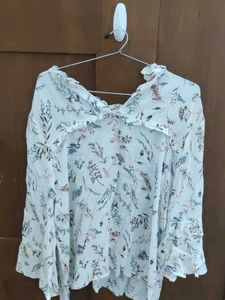 Floral Ruffle Blouse - XL