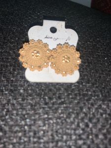 Boho Chic Gold Flower Earrings