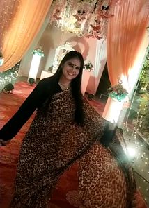 Leopard Print Saree Without Blouse