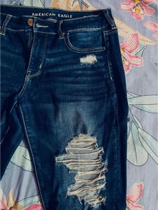 H&amp;M Crop Top , American Eagle Torn Jean