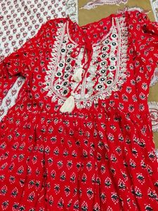 Red Embroidered Dress