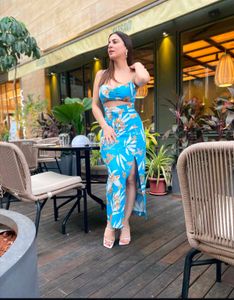 ZARA Floral Cutout Midi Dress