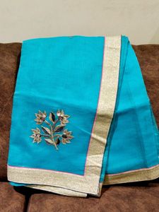 Supernet Blue Saree