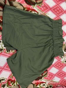 Olive High-Waisted Shorts