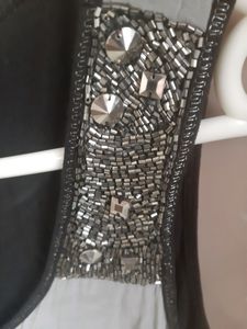 Grey and Black Bead Work Top