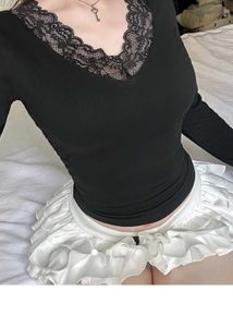 Black Long Sleeve Lace Top
