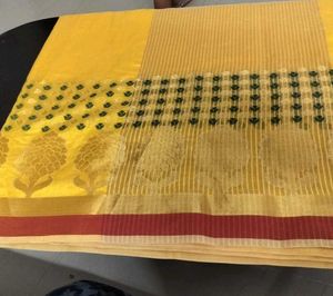 New Elegant Unused Yellow Saree