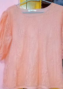 Peach Lace Top