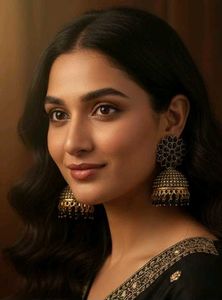 Black Stone Jhumka Earrings