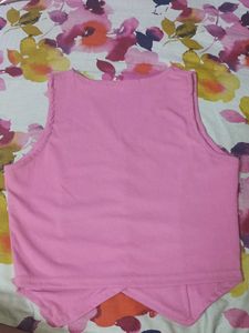 Pink Button-Down Vest