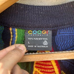 Vintage Coogi x Aklanda 3D Knit Wool Cardigan