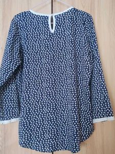 Navy Triangle Print Long Sleeve Top