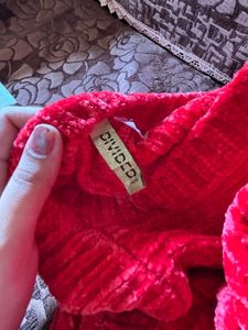 Red V-Neck Sweater