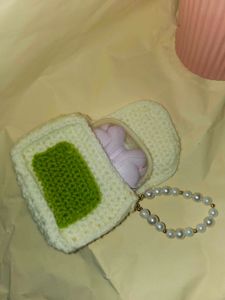 Crochet Square Mini Earbuds Pouch