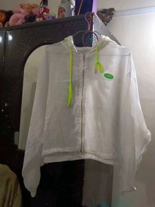 White Sheer Zip-Up Jacket