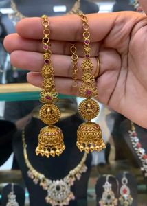 Golden Jhumka Matt Finish Earrings