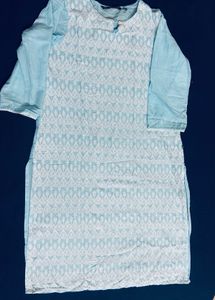 Blue Chikankari Kurti