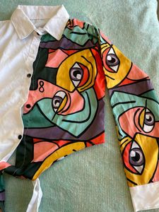 Front Knot Printed Shirt