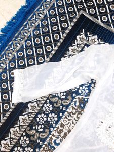 White Colour Georgette Real Minar Work Kurta