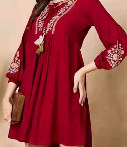 Red Embroidered Tunic