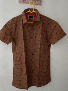 Brown Classic Shirt For Men(Half Hands)