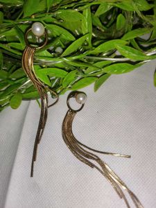 Pearl Chain Long Earings