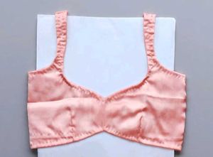 Deep Neck Peach Colour Blouse