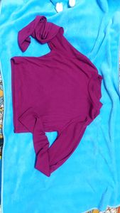 Burgundy purple Long Sleeve Top