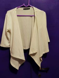 White Tank with Open Sleeve Cardigan