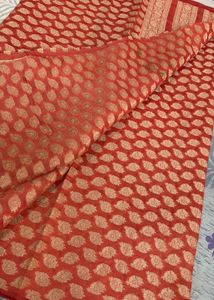 Elegant banarasi orange fabric