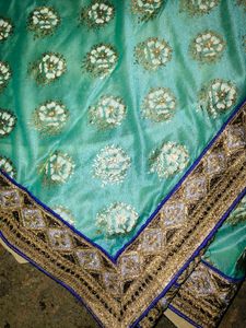 Teal Saree with Embellishments