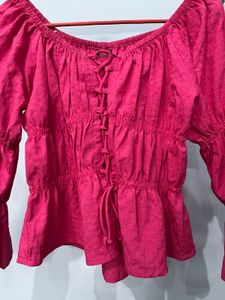 Pink Peasant Blouse