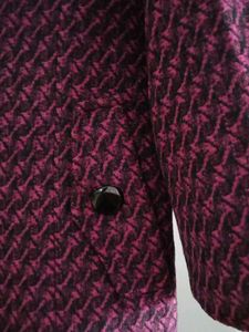 magenta with black Wool Coat
