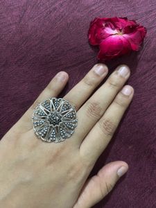 Statement Silver Rings - Boho Chic ( Pair)