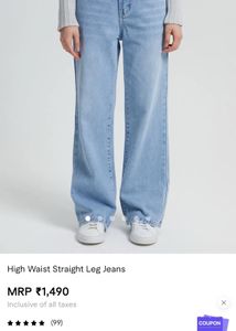 High Waist Straight Leg Jeans