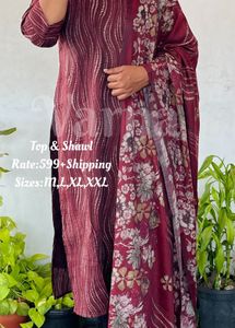 New Kurtha And Shawl Set -M to XL
