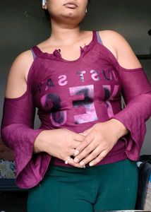 burgundy top