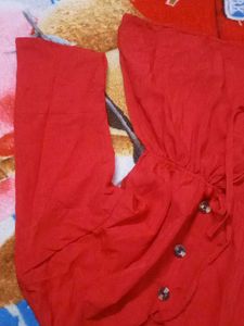 Red Button-Down Top