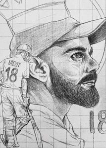 Virat Kohli Outline Drawing