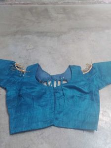 Teal Blouse with Gold Trim