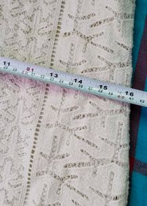 Elegant Cream Crochet Lace Midi Dress