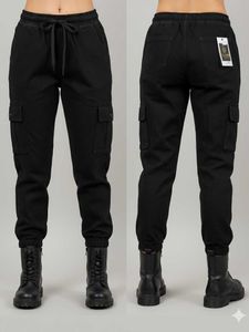 Cargo Jeans Joggers Black Denim Pants