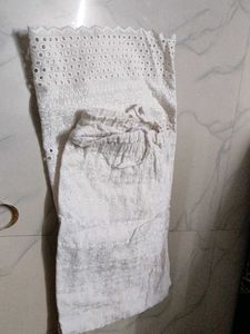 White Kurta with Lace Detail