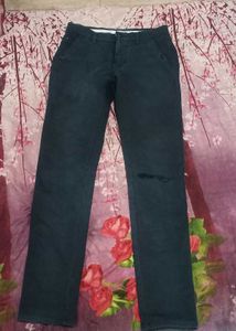 Navy Blue Distressed Pants